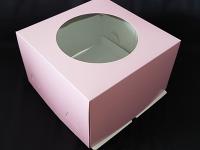 Крышка 30*30*19 см, с окном круглым розовая, шт
