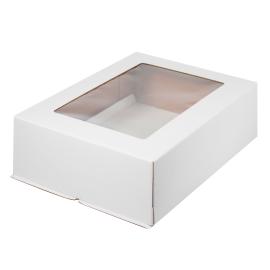 Коробка для торта с окном гофрокартон 300*400*120 мм (белая), арт. 020110