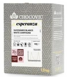 Глазурь белая для покрытия Chocovic Esperanza, твердая лаурин, ISF-T1CHVC-69B, 1,5 кг (фасовка ИМ)