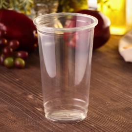 Стакан одноразовый ПЭТ, 400 мл, d=9,5 см, цвет прозрачный, арт.3911704