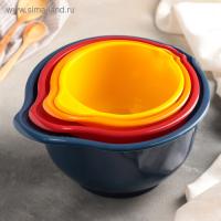 Набор ёмкостей для миксера, 4 шт: 1,4, 1,9, 2,6, 3,6 л, цвет МИКС, арт.1159803