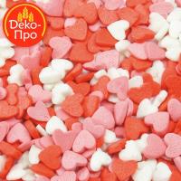 Посыпка "Сердечки красно-бело-розовые" 0,75 кг