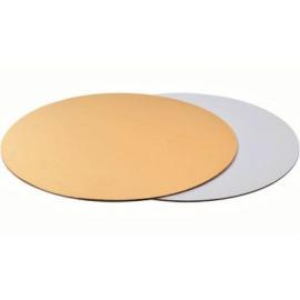 Подложка для торта двусторонняя, круглая золото/белая 3,2 мм, 36 см, арт. п 3,2-360 КЗБ