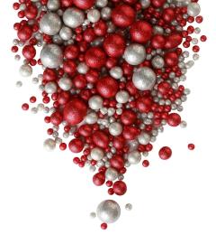 Драже зерновое в глазури БЛЕСК красный, серебро "ФБ" #713 1,5кг