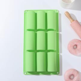 Форма силик. для выпечки Доляна «Палочка», 29,3×17,5×3,5 см, 9 ячеек (8,3×3,2×3,5 см),цвет МИКС