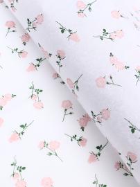 Бумага упаковочная тишью, белая "Садовые розы", 50*70 см 10790215 (10шт/упак)