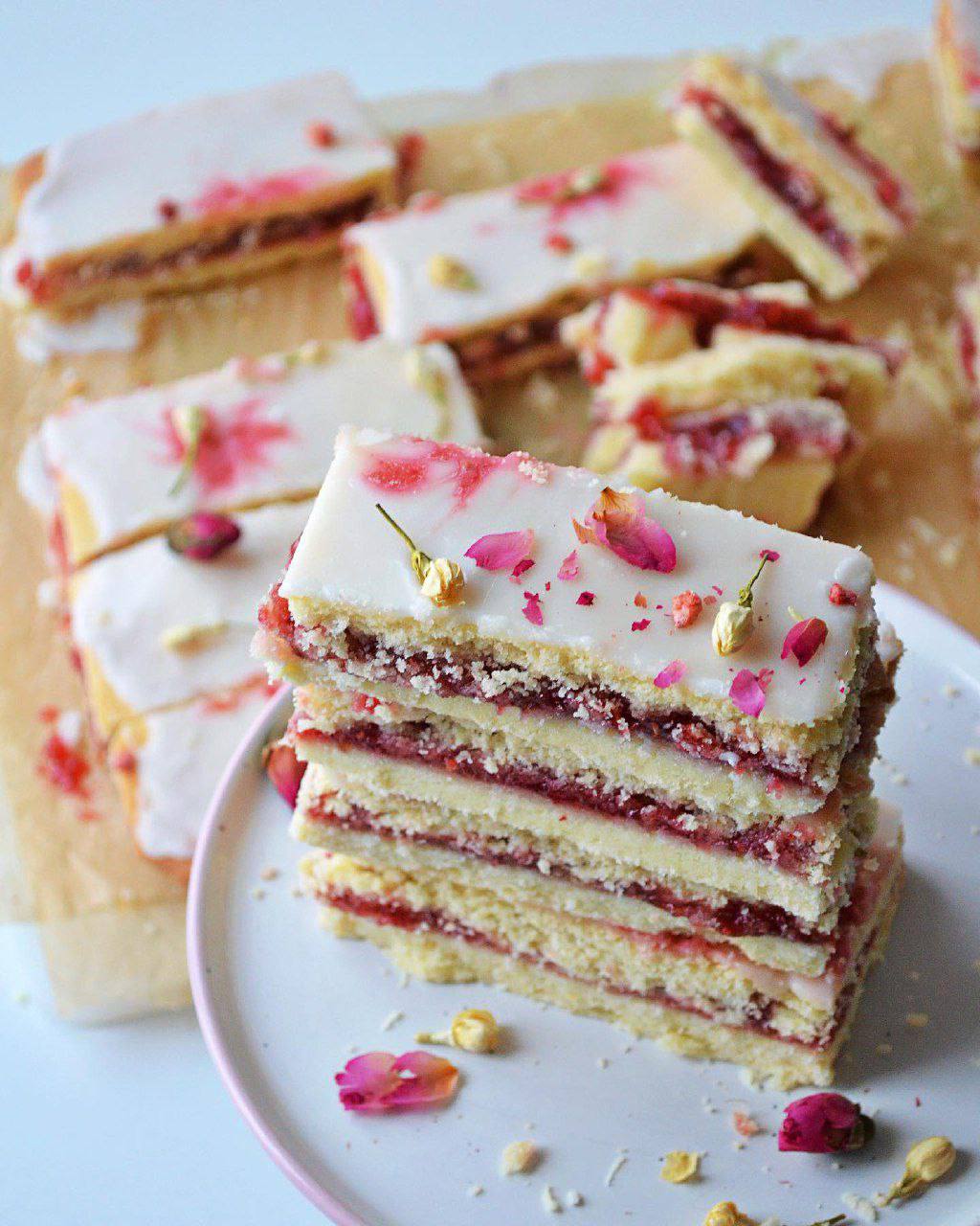 Песочные полоски с джемом и помадкой Песочные полоски с джемом и помадкой