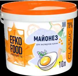 Майонез "EFKO FOOD" 78% classic, ведро 10 л