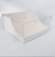 Коробка под торт с прозр.крышкой, белый, 205*205*140мм, арт.ТИ-00143