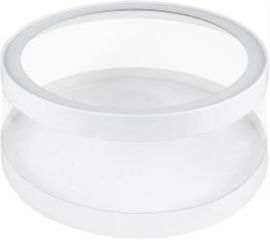 Коробка для тортов и пирожных ШЛЯПНАЯ с окном d-260мм высота 120мм, белая, арт.070191