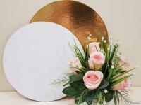 Подложка d 26 см, h 0,8 мм, лам. зол/жемч, шт