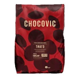 Шоколадная масса темная Chocovic ТИАГО (54,5%), код CHD-Q54CHVC-25B, 5 кг*