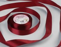 Лента атласная, 25 мм*23м, цвет бордовый №156, арт.5052125