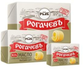Масло сладко-сливочное несоленое Рогачев, м.д.ж. 82,5%, 160 гр