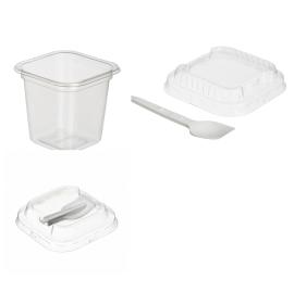 Набор для десертов (стаканчик-10шт, крышка-10шт, ложка-10шт) (запайщик ПС)