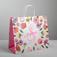 Пакет подарочный крафт «С 8 Марта», 32*28*15 см, арт.4544682