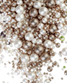 Драже зерновое в глазури БЛЕСК Белоснежный, золото (3х разм) "ФБ" #792 (1,5кг*6шт)