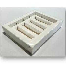 Коробка для батончиков с пластиковой крышкой 190*150*30 (на 4 шт.) (белая), арт.070850