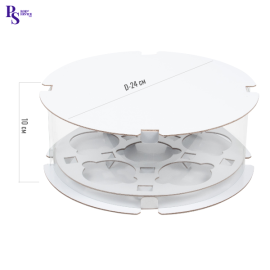 Коробка для 6 капкейков белая Премиум тубус d 240 * h 100 мм, арт. 040395