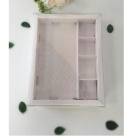 Коробка для 4 конфет и шоколада с прозр.крышкой, 195*150*30мм (яч.40*40мм) арт.КУ-00766