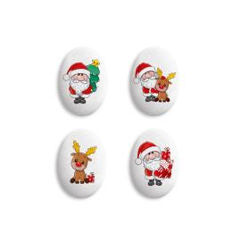 Украшение сахарные фигурки Медальоны Дед Мороз 35*23мм, арт.100096 (уп/63 шт, кор/10уп)
