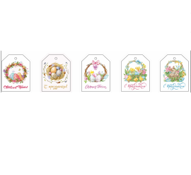 Комплект бирок 5шт "Пасхальные №2" 40*55мм, арт.КУ-00681 (кор/100компл)