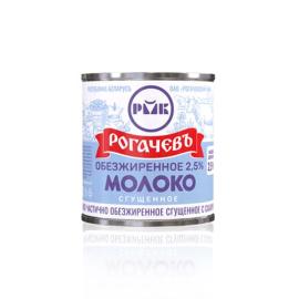 Молоко цельное сгущенное с сахаром м.д.ж. 2,5% ТУ, 380 гр. ж/б Рогачевский МКК (кор/30 шт)