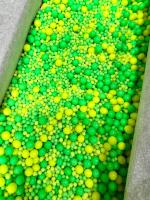 Драже зерновое в глазури НЕОН (лимонный, лайм) 2-5, 6-8 мм "ФБ" #915, 50 гр (фасовка ИМ)