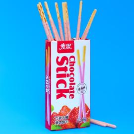 Палочки печенья покрытые шоколадом со вкусом клубники, 26 г, арт.10000491