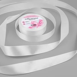 Лента атласная, 25 мм*23м, цвет белый №01, арт.3019760