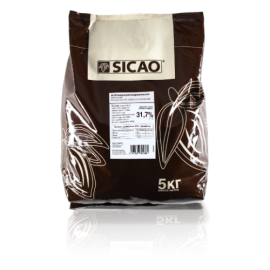 Шоколадная масса молочная SICAO (какао 31,7%) код CHM-T13-25B, 1 кг (фасовка ИМ)