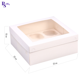 Крышка/дно с окном "под 9 капкейков", белый, КУ-00097 (кор/100шт)