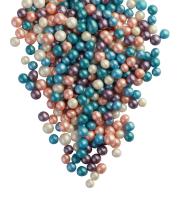 Драже зерновое в глазури ЖЕМЧУГ МИКС (тем.бирюза, перс, серебро, сирень) "ФБ" #160 (1,5кг)