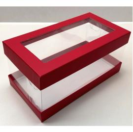 Коробка под половинку рулета ЛЮКС 210*110*100 мм КРАСНАЯ МАТОВАЯ 060863