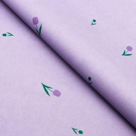 Бумага упаковочная тишью, сиреневая "Цветы", 50*70 см 9942635 (10шт/упак)