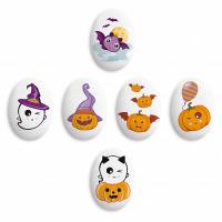 Украшение сахарные фигурки Медальоны Хэллоуин 35*25мм, (уп/63 шт, кор/10уп)