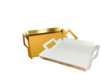 Поднос с ручками Handle Gold & Pearl 240*240 мм