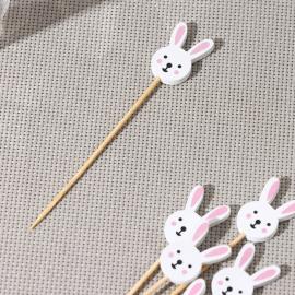 Шпажки Доляна «Пасхальные зайчики», 12 см, набор 25 шт, арт.9270892
