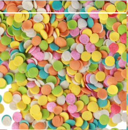 Посыпка сахарная декоративная "Конфетти" (желт,гол,роз,белое,оранж,зелен) #316, 100 гр (фасовка ИМ)