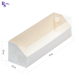 Коробка для макарон белая с пластик.крышкой 190*55*55 мм, арт. 080360