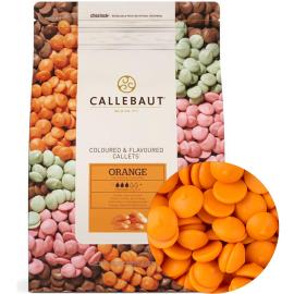 Шоколад Callebaut оранжевый со вкусом апельсина "Orange Callets" код ORANGE-E4-U70, 250 гр (фасовка)