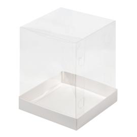 Коробка под торт и кулич с прозр. куполом, 150*150*200мм, БЕЛАЯ арт. 022290