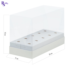 Коробкапод кейк-попсы ПРЕМИУМ белая с пласт.крышкой 240*110*160 мм, арт. 060900