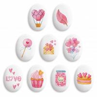 Украшение сахарные фигурки Медальоны Любовь 35*25мм