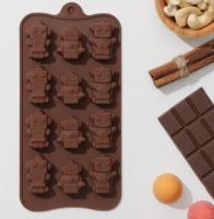 Форма для льда и кондитерских украшений Доляна «Роботы», 21*11*1,5 см, 12 ячеек, арт.1063396