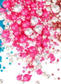 Драже зерновое в глазури БЛЕСК Амарант, белоснежный (3х разм) "ФБ" #850/1 1,5кг