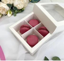 Крышка/дно под 4 конфеты с окном, белый, 126*126*35мм, арт.КУ-00167