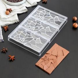 Форма для шоколада и конфет KONFINETTA "Сплит", 3 ячейки, 27,5*17,5*2,5 см. арт.7129780