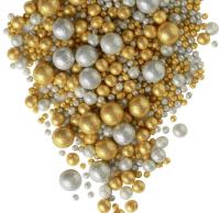 Драже зерновое в глазури БЛЕСК золото, серебро "ФБ" #708 (1,5кг