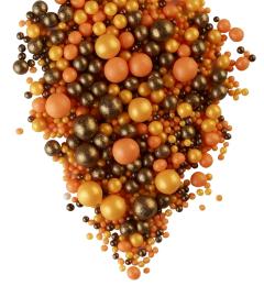 Драже зерновое в глазури ЖЕМЧУГ МИКС (бронза, золото, оранжевый) "ФБ" #120 1,5кг